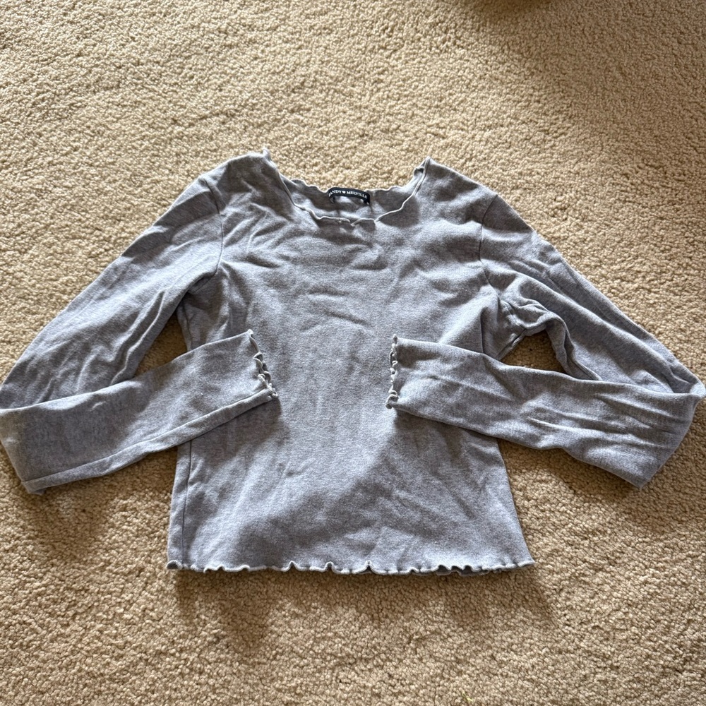 Brandy Melville Heather Gray Long Sleeve Top